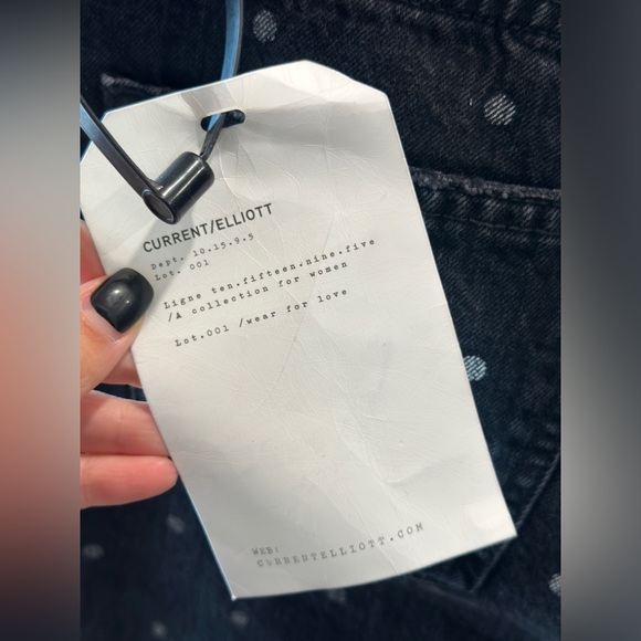 Current Elliot polka dot denim jeans size 27 THE VINTAGE CROP SLIM - Picture 4 of 13